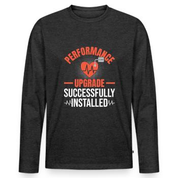 Heart attack survivor surgery recovery - Men's Premium Organic Long Sleeve Shirt - heather anthracite - Front - Nico (187cm)