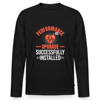 Heart attack survivor surgery recovery - Männer Premium Bio Langarmshirt - Schwarz - Vorne - Nico (187cm)