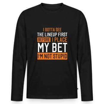 Parlay sports betting - Men's Premium Organic Long Sleeve Shirt - black - Front - Nico (187cm)