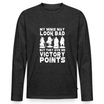 Peintre de figurines de jeux de guerre sur table - T-shirt manches longues Premium bio Homme - anthracite chiné - Devant - Nico (187cm)