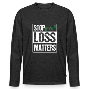 Stock trading day trader - Männer Premium Bio Langarmshirt - Anthrazit meliert - Vorne - Nico (187cm)