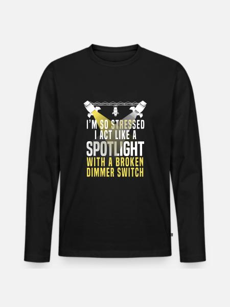 Funny Lighting Technician - Männer Premium Bio Langarmshirt - Schwarz