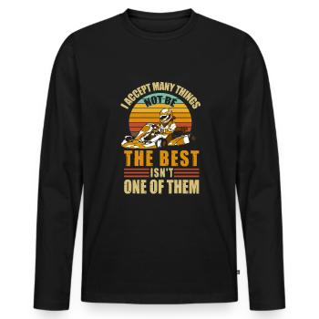 Go Kart Racing Karting - Männer Premium Bio Langarmshirt - Schwarz - Vorne - Nico (187cm)
