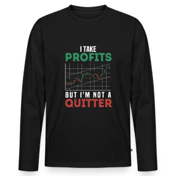 Trader boursier - T-shirt manches longues Premium bio Homme - noir - Devant - Nico (187cm)