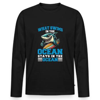 Shark Marine biologist - Männer Premium Bio Langarmshirt - Schwarz - Vorne - Nico (187cm)