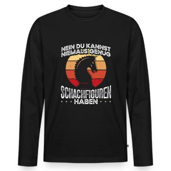 Chess Pieces Board Game Tactics Chess Player - Men's Premium Organic Long Sleeve Shirt - black - Front - Nico (187cm)