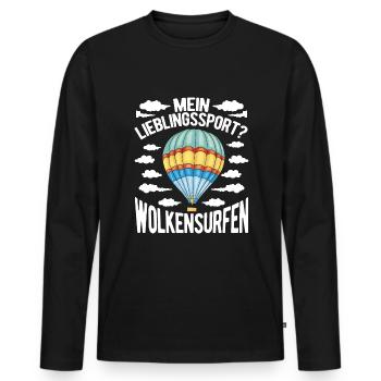 Balloon pilot balloon gas balloon hot air ballooning - Men's Premium Organic Long Sleeve Shirt - black - Front - Nico (187cm)