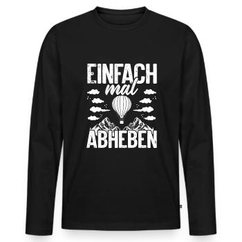 Gas Balloon Ballooning Hot Air Balloon Pilot Balloon - Men's Premium Organic Long Sleeve Shirt - black - Front - Nico (187cm)