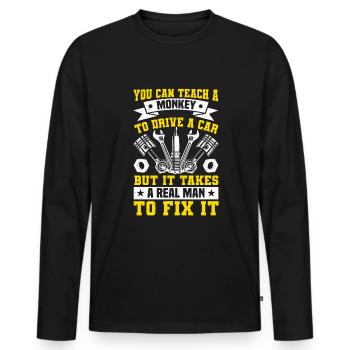 Car mechanic engineer - Männer Premium Bio Langarmshirt - Schwarz - Vorne - Nico (187cm)