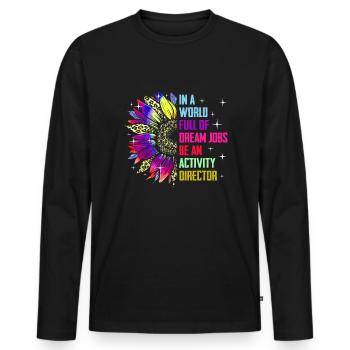 Activity Director - Männer Premium Bio Langarmshirt - Schwarz - Vorne - Nico (187cm)