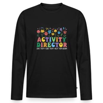Activity Director - Men's Premium Organic Long Sleeve Shirt - black - Front - Nico (187cm)
