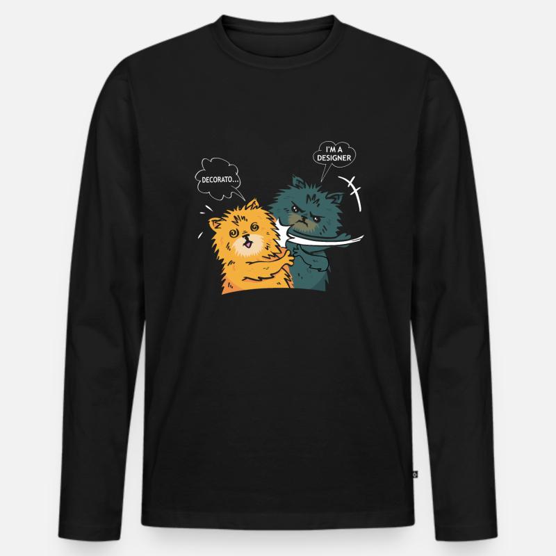 Interior designer designing - Männer Premium Bio Langarmshirt - Schwarz