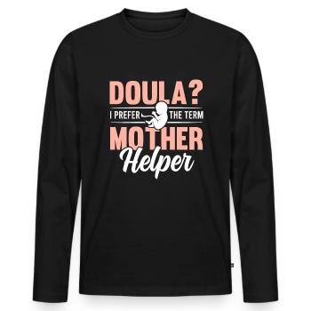 Doula Birth Worker Midwife - Männer Premium Bio Langarmshirt - Schwarz - Vorne - Nico (187cm)