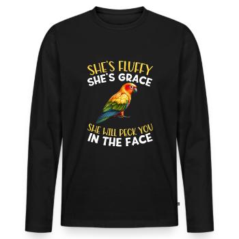 Sun conure - Männer Premium Bio Langarmshirt - Schwarz - Vorne - Nico (187cm)