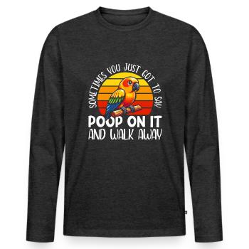 Sun conure - Men's Premium Organic Long Sleeve Shirt - heather anthracite - Front - Nico (187cm)