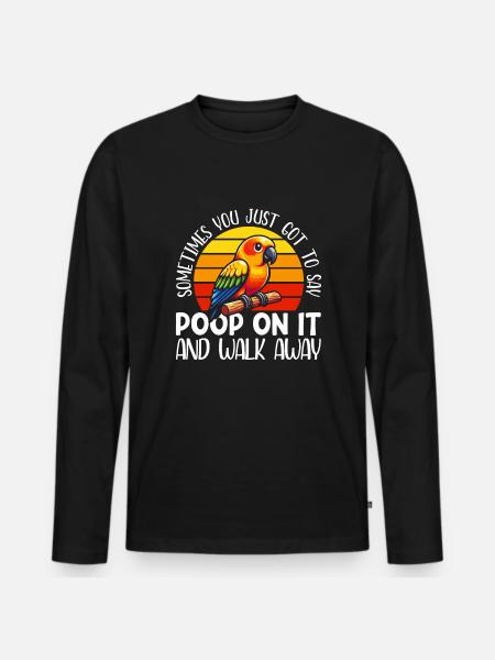 Sun conure - Männer Premium Bio Langarmshirt - Schwarz