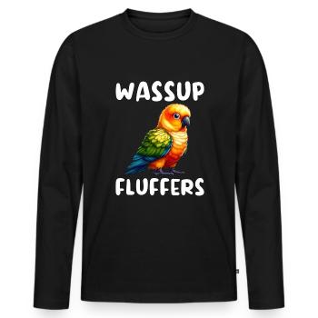 Sun conure - Männer Premium Bio Langarmshirt - Schwarz - Vorne - Nico (187cm)
