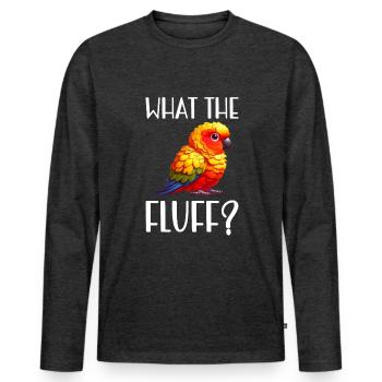 Sun conure - Men's Premium Organic Long Sleeve Shirt - heather anthracite - Front - Nico (187cm)
