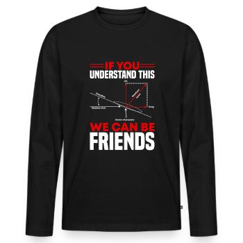 Aircraft aviation pilot aviator - Men's Premium Organic Long Sleeve Shirt - black - Front - Nico (187cm)