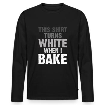 Baking Funny Baker - Men's Premium Organic Long Sleeve Shirt - black - Front - Nico (187cm)