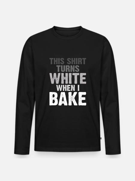 Baking Funny Baker - Männer Premium Bio Langarmshirt - Schwarz