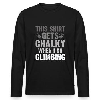Funny Rock Climbing Bouldering - Männer Premium Bio Langarmshirt - Schwarz - Vorne - Nico (187cm)
