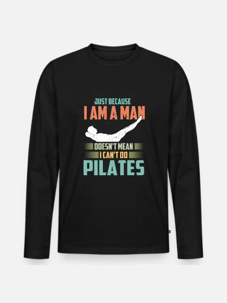 Pilates - Männer Premium Bio Langarmshirt - Schwarz