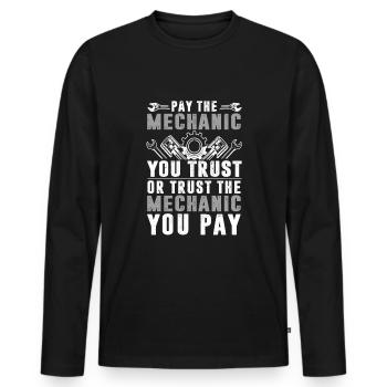 Car mechanic engineer - Männer Premium Bio Langarmshirt - Schwarz - Vorne - Nico (187cm)