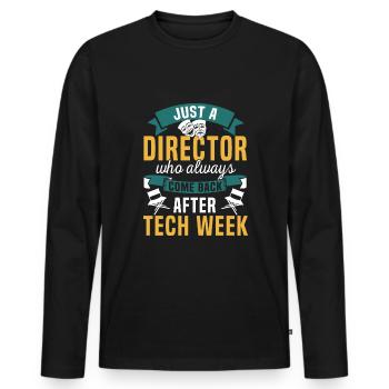 Metteur en scène de théâtre - T-shirt manches longues Premium bio Homme - noir - Devant - Nico (187cm)
