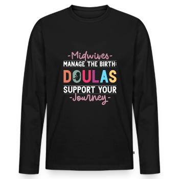 Doula Birth Worker Midwife - Männer Premium Bio Langarmshirt - Schwarz - Vorne - Nico (187cm)