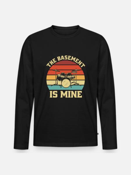 Drumming Drummer - Männer Premium Bio Langarmshirt - Schwarz