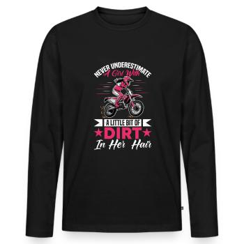 Dirt bike rider drôle motocross - T-shirt manches longues Premium bio Homme - noir - Devant - Nico (187cm)