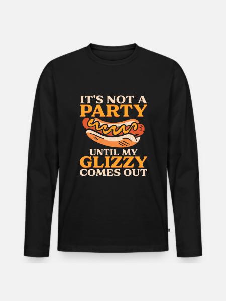 Funny Glizzy Gobbler - Männer Premium Bio Langarmshirt - Schwarz
