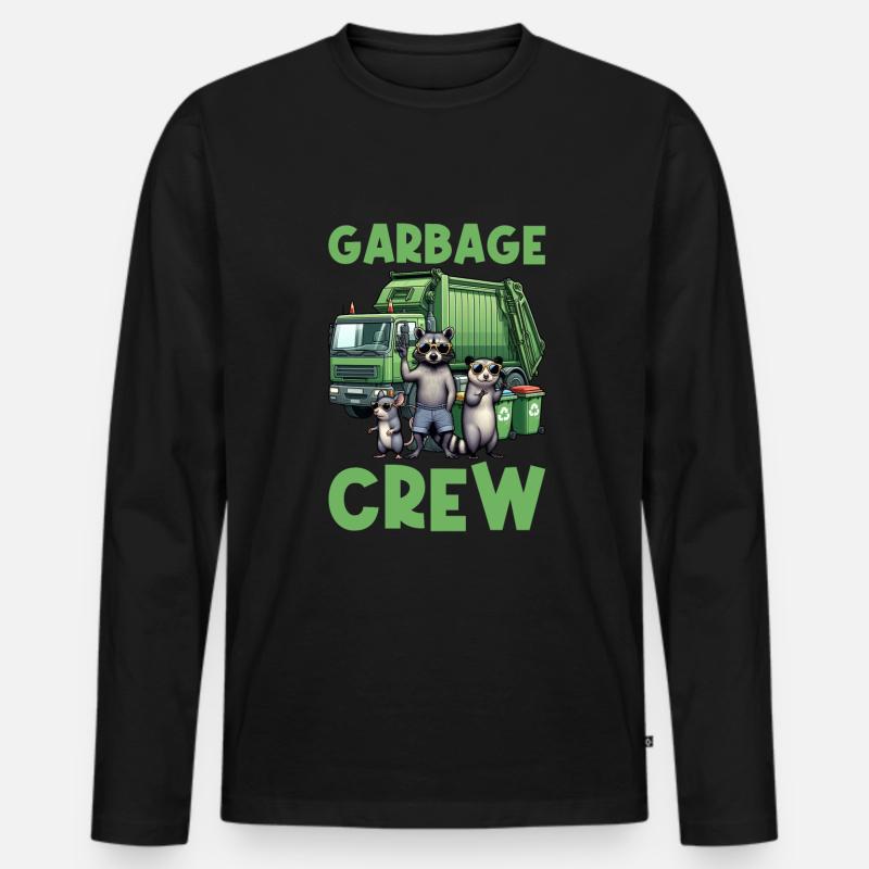 Garbage Truck Trashman - Männer Premium Bio Langarmshirt - Schwarz