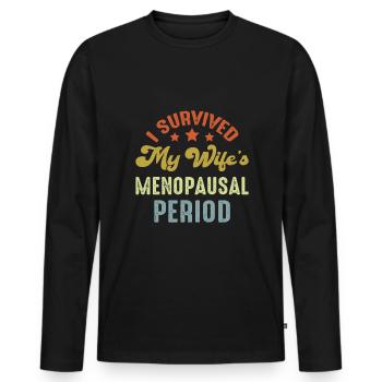 Dad - Männer Premium Bio Langarmshirt - Schwarz - Vorne - Nico (187cm)