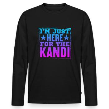 Kandi EDM Rave - Men's Premium Organic Long Sleeve Shirt - black - Front - Nico (187cm)