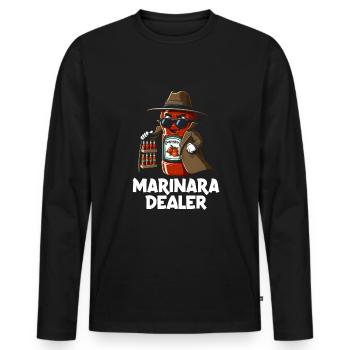 Concessionnaire Marinara - T-shirt manches longues Premium bio Homme - noir - Devant - Nico (187cm)