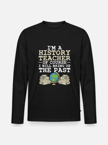 History Techer - Männer Premium Bio Langarmshirt - Schwarz
