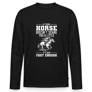 Horse Jockey - Men's Premium Organic Long Sleeve Shirt - black - Front - Nico (187cm)