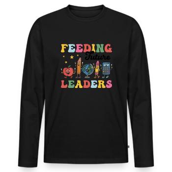 Lunch Lady First day of school - Men's Premium Organic Long Sleeve Shirt - black - Front - Nico (187cm)