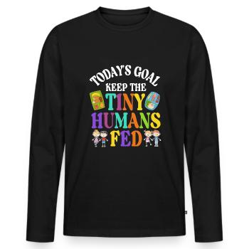 Lunch Lady First day of school - Men's Premium Organic Long Sleeve Shirt - black - Front - Nico (187cm)