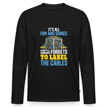 Network Administrator Sysadmin - Männer Premium Bio Langarmshirt - Schwarz - Vorne - Nico (187cm)