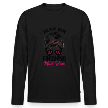 Mud Run Boue Sistas Mudder - T-shirt manches longues Premium bio Homme - noir - Devant - Nico (187cm)