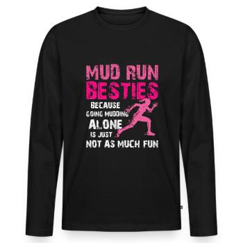 Mud Run Boue Sistas Mudder - T-shirt manches longues Premium bio Homme - noir - Devant - Nico (187cm)