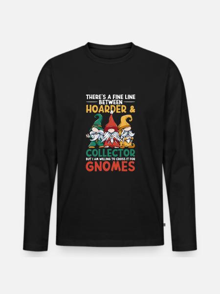 Gnomes - Männer Premium Bio Langarmshirt - Schwarz
