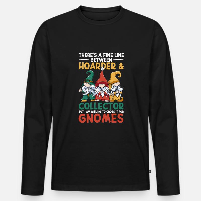 Gnomes - Männer Premium Bio Langarmshirt - Schwarz