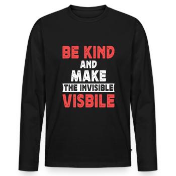 Homeless Awareness - Men's Premium Organic Long Sleeve Shirt - black - Front - Nico (187cm)
