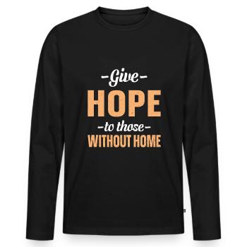Homeless Awareness - Men's Premium Organic Long Sleeve Shirt - black - Front - Nico (187cm)