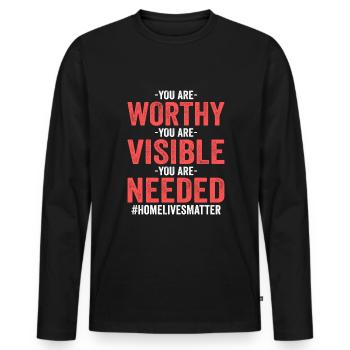 Homeless Awareness - Men's Premium Organic Long Sleeve Shirt - black - Front - Nico (187cm)