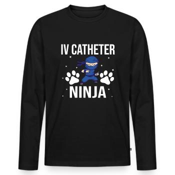 Technicien vétérinaire Technicien vétérinaire - T-shirt manches longues Premium bio Homme - noir - Devant - Nico (187cm)